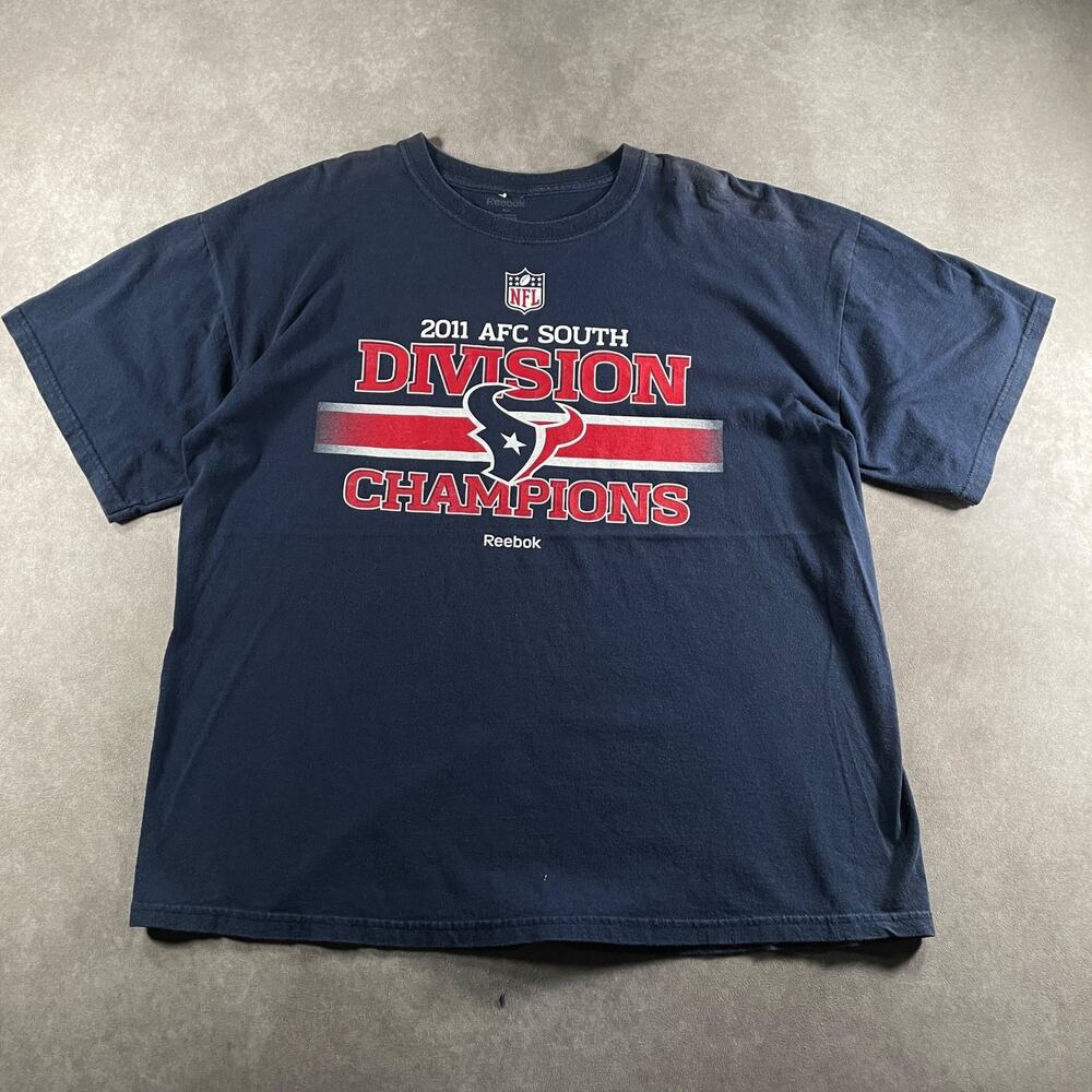 Reebok NFL Houston Texans T-Shirt 2011 AFC South Division Champions Navy Size XL
